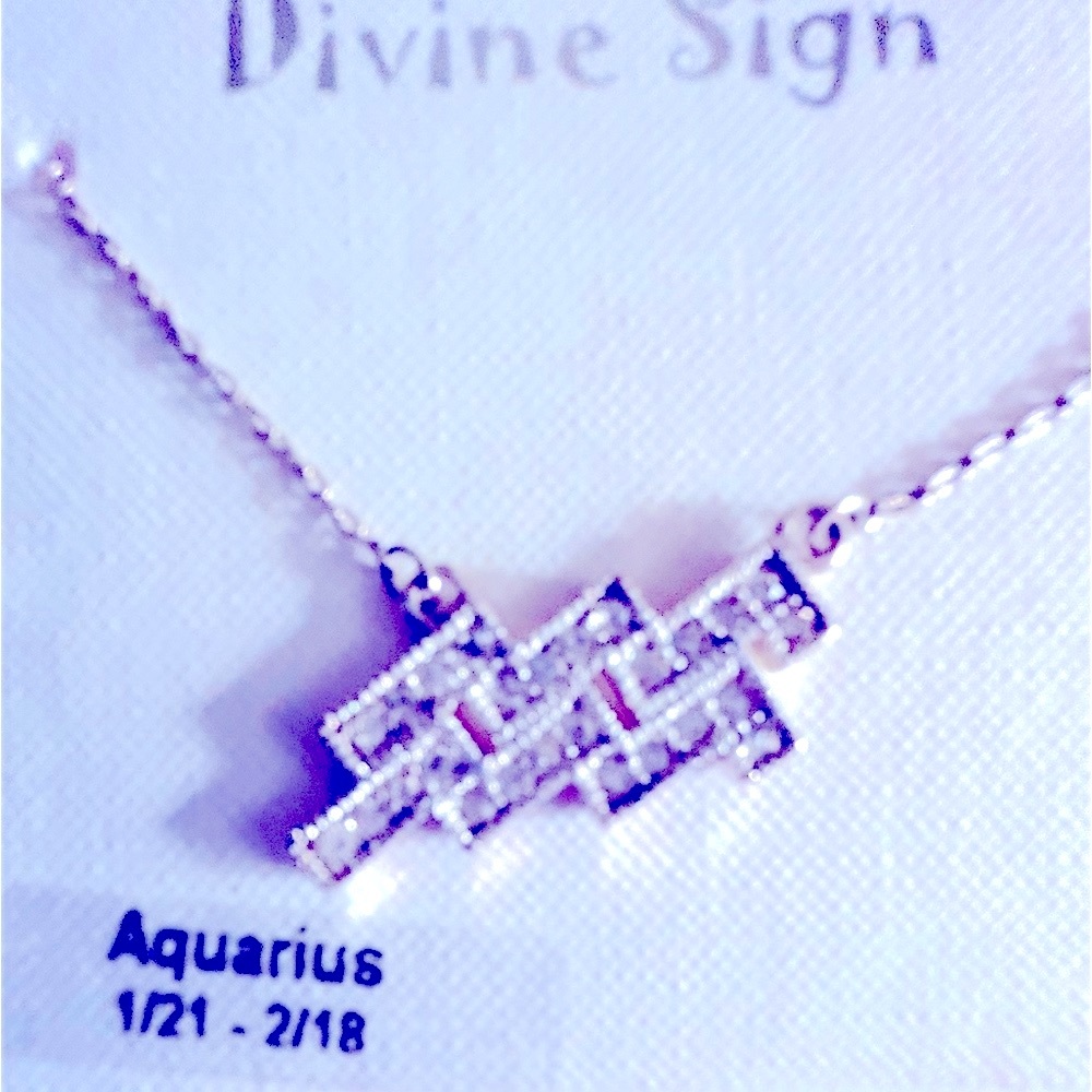 Add 1 free💰/bundle NWT Necklace Aquarius 1/21-2/18 Zodiac Kohl’s Rhinestones 16”